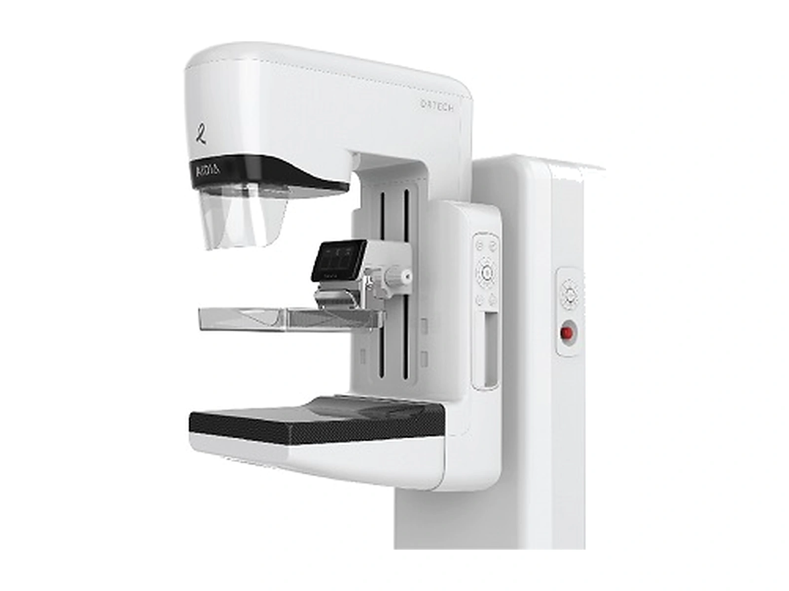 Sistema de mastografía digital DRTECH AIDIA en vista frontal oblicua