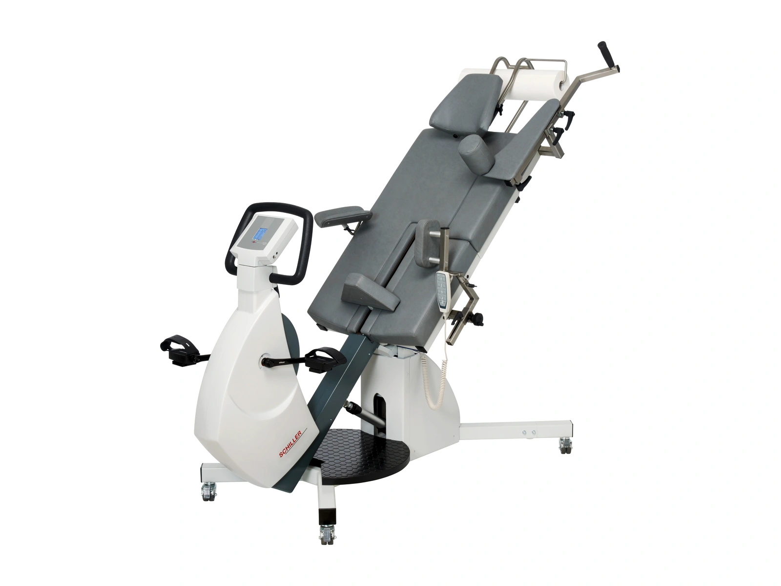 Ergómetro SCHILLER ERG 911 LS EASY ECHOCOUCH con camilla inclinada, pedales y apoyos
