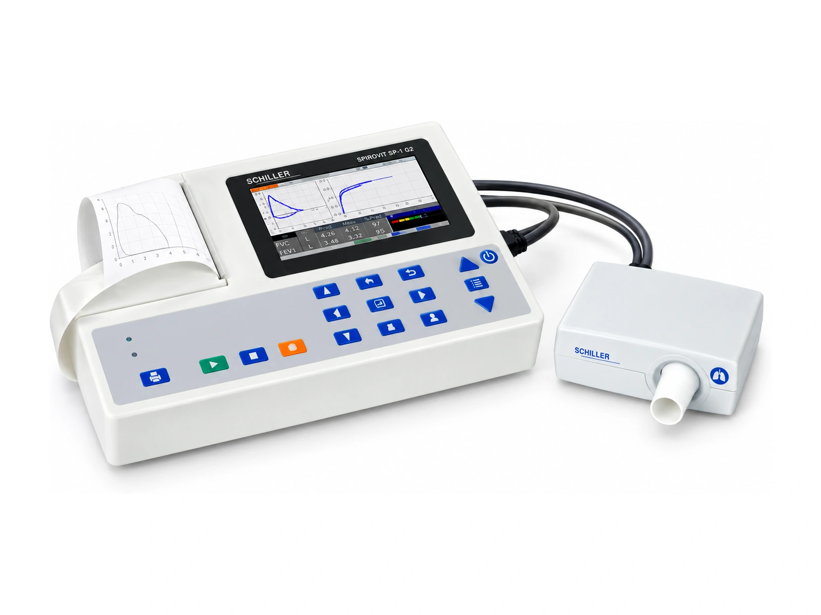 Espirómetro SCHILLER SPIROVIT SP-1 G2 con sensor de flujo y pantalla